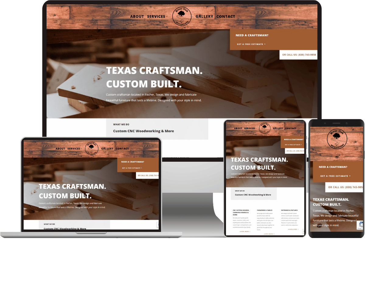 River Oak Woodworks Responsive Web Design